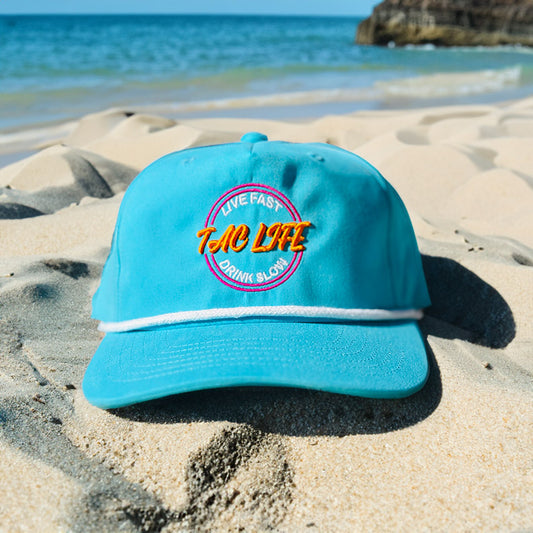 Live fast drink slow rope hat